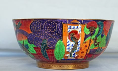 A Wedgwood 'Bird in a Hoop', a Flame Fairyland