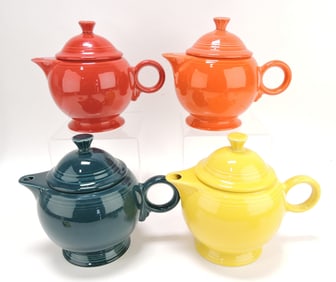 Fiesta Post 86 lot of 4 teapots,