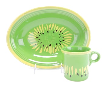 Fiesta Post 86 12" oval bowl and mug