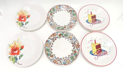 Fiesta Post 86 lot of 6 - 9" plates with