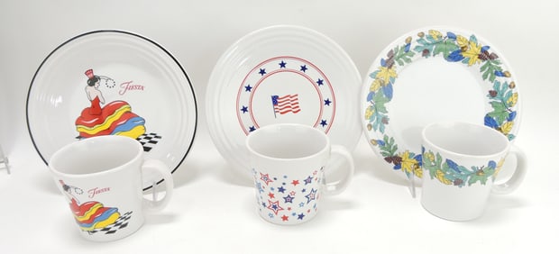 Fiesta Post 86 lot of 3 - 9" plates with
