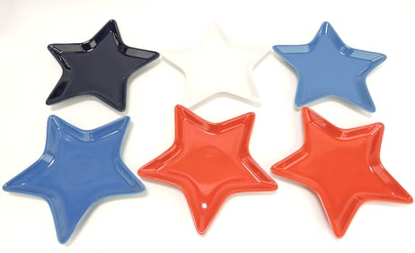 Fiesta Post 86 lot of 6 - 9" star plates