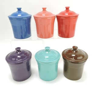 Fiesta Post 86 lot of 6 covered jars,