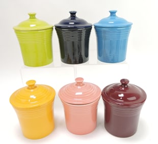 Fiesta Post 86 lot of 6 covered jars,