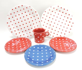 Fiesta Post 86 lot of 6 pcs with dots