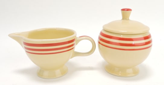 Fiesta Post 86 red stripe cream & sugar