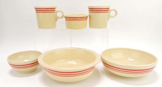 Fiesta Post 86 red stripe lot of 6 pcs