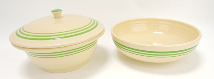 Fiesta Post 86 green stripe casserole