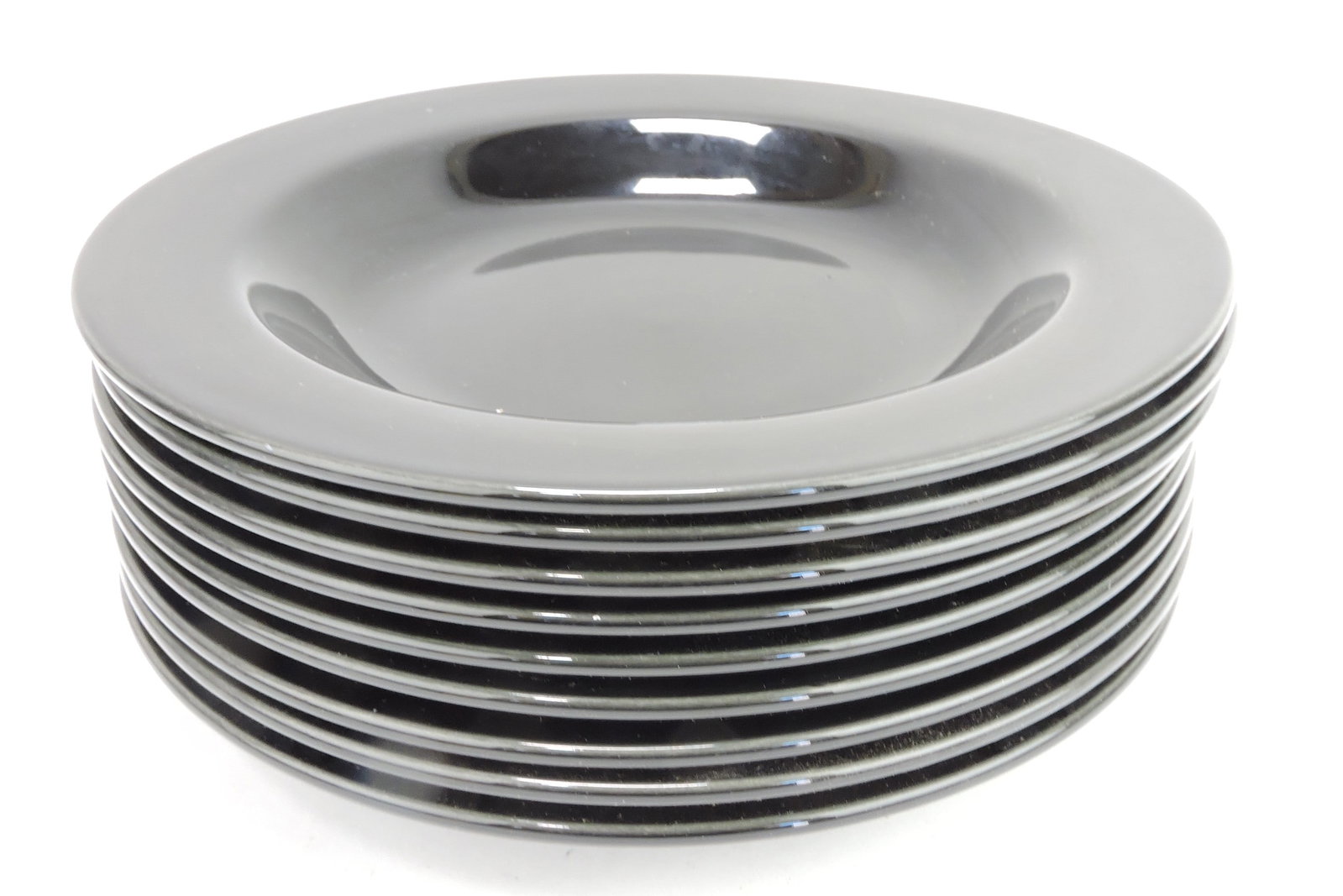 HLC lot of 9 - 12 1/4" black wide rim: bowls
