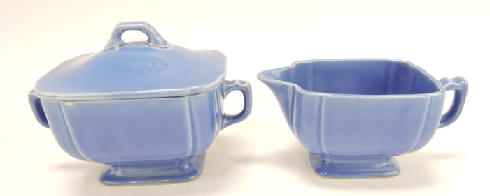 Riviera cream & sugar, mauve blue
