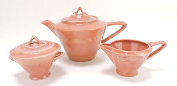 Harlequin 3 pc tea set, rose