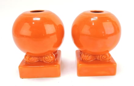 Fiesta pair of bulb candle holders,