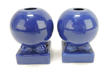 Fiesta pair of bulb candle holders,