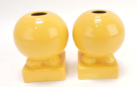 Fiesta pair of bulb candle holders,