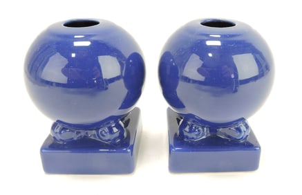 Fiesta pair of bulb candle holders,