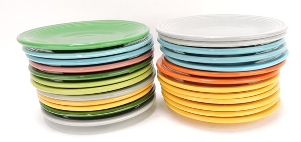 Fiesta 6" plate group, 25 mixed