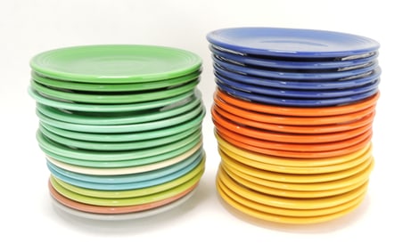 Fiesta 6" plate group, 36 mixed,