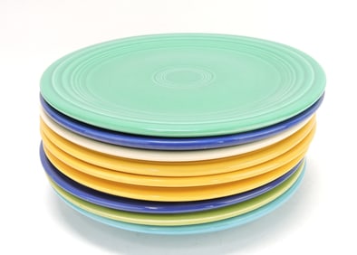 Fiesta 9" plate group: 10 mixed,