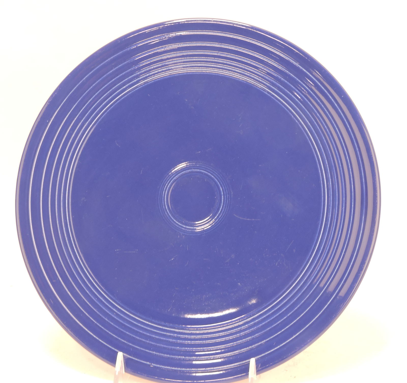 RARE Fiesta cake plate, cobalt (1 of 2)