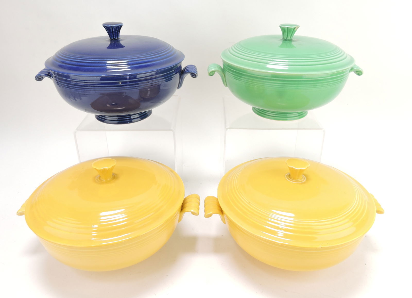 Fiesta casserole group, 4 mixed,: various condition