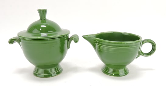 Fiesta cream & sugar, dark green