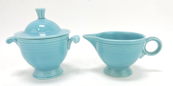 Fiesta cream & sugar, turquoise