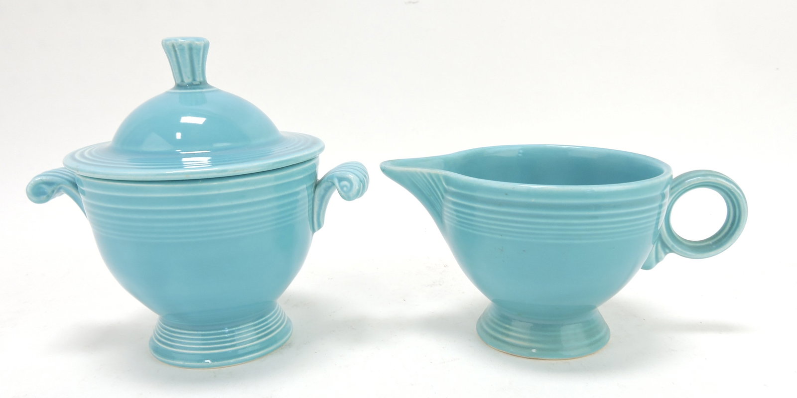 Fiesta cream & sugar, turquoise: .