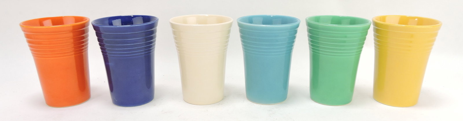 Fiesta set of 6 water tumblers,: all 6 original colors