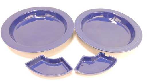Fiesta lot of 2 relish tray bases and