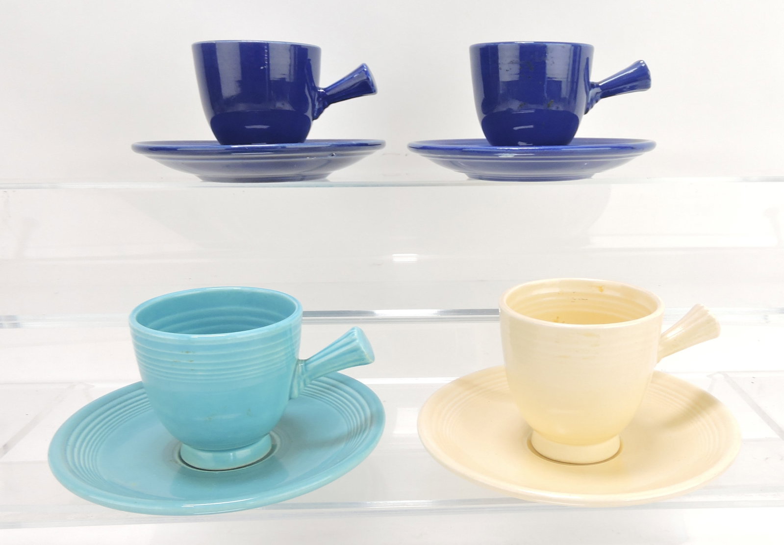 Fiesta demitasse cup & saucer,: 4 mixed