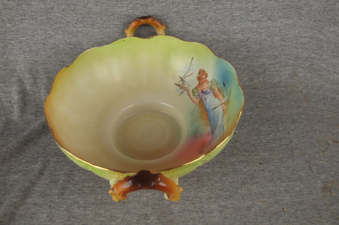 Laughlin Art China rare Juno two handle deep bowl: Laughlin Art China rare Juno two handle deep bowl