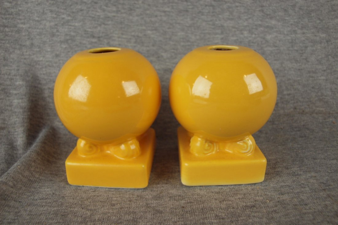 Fiesta bulb candle holders, pair, yellow : Fiesta bulb candle holders, pair, yellow