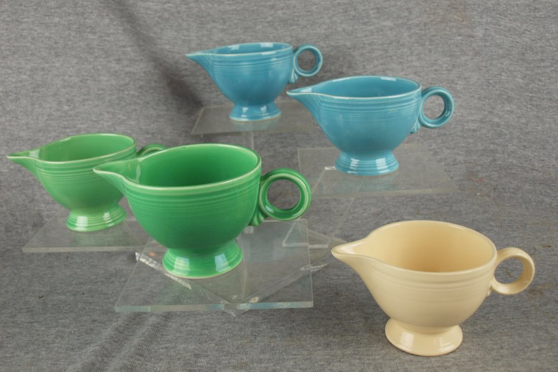 Fiesta creamer group - 2 turquoise, 2 light green and : Fiesta creamer group - 2 turquoise, 2 light green and ivory