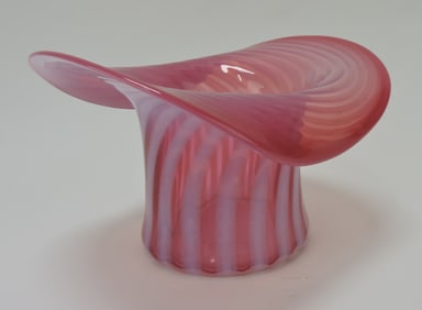 Fenton cranberry opalescent swirl