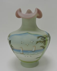 Fenton 2000 Lotus Mist Burmese vase