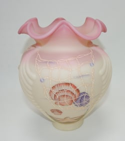 Fenton Burmese 'Sea Dreams' 9 1/2" vase