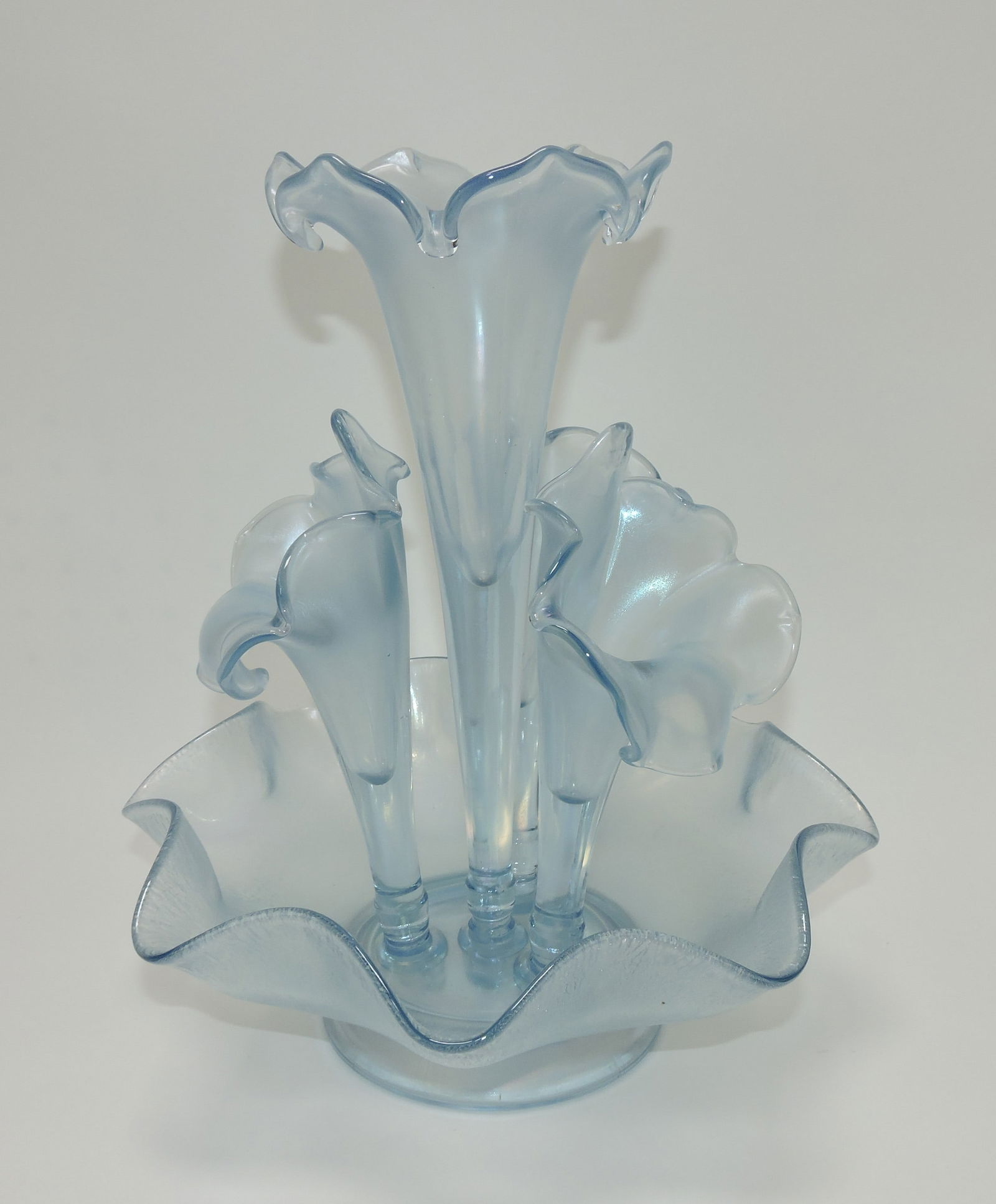 Fenton Velva Blue stretch glass 5 piece (1 of 1)