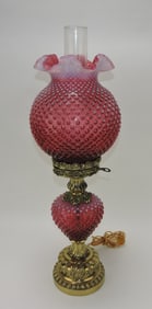 Fenton cranberry opalescent hobnail