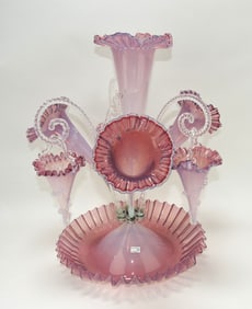 Victorian cranberry opalescent 4 horn