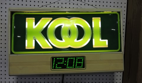 Kool cigarettes lighted advertising sign