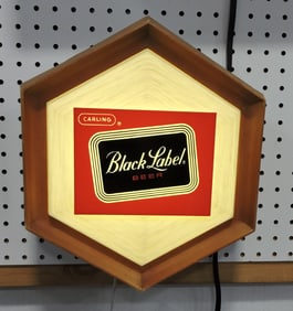 Black Label Beer lighted advertising sign,