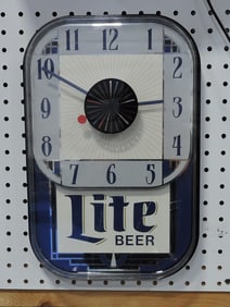 Miller Lite advertising clock, 15"