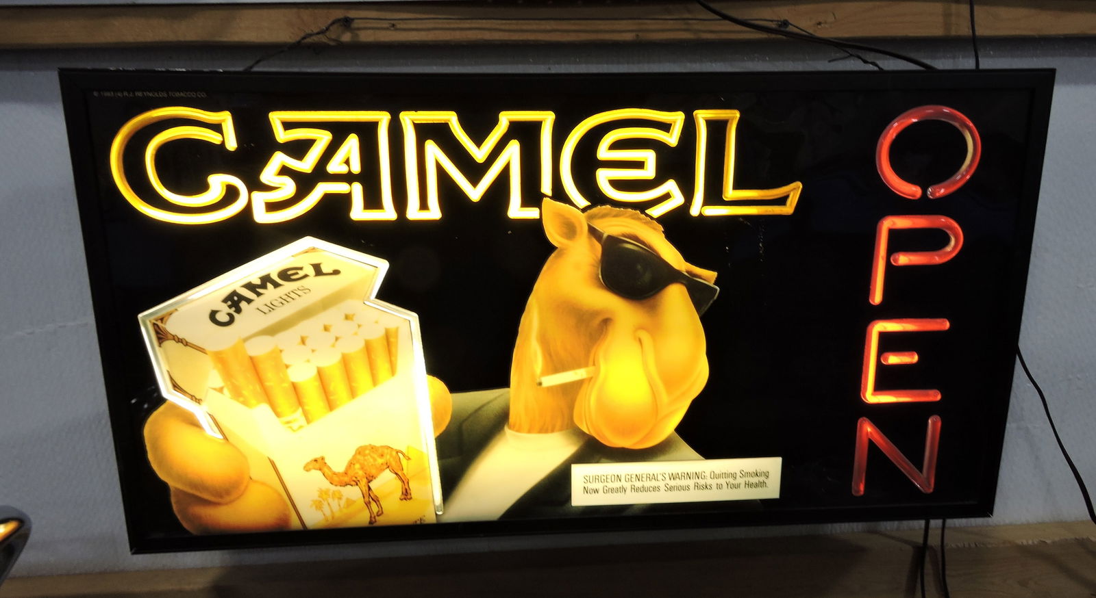 Camel cigarettes lighted advertising open (1 of 1)