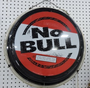 No Bull lighted advertising sign (not