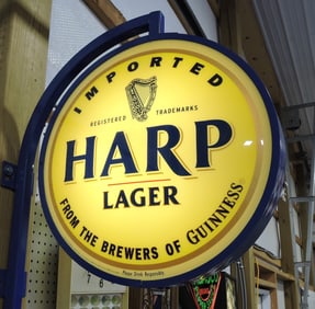 Harp Lager lighted advertising sign,