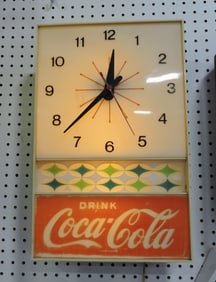 Coca Cola lighted clock advertising