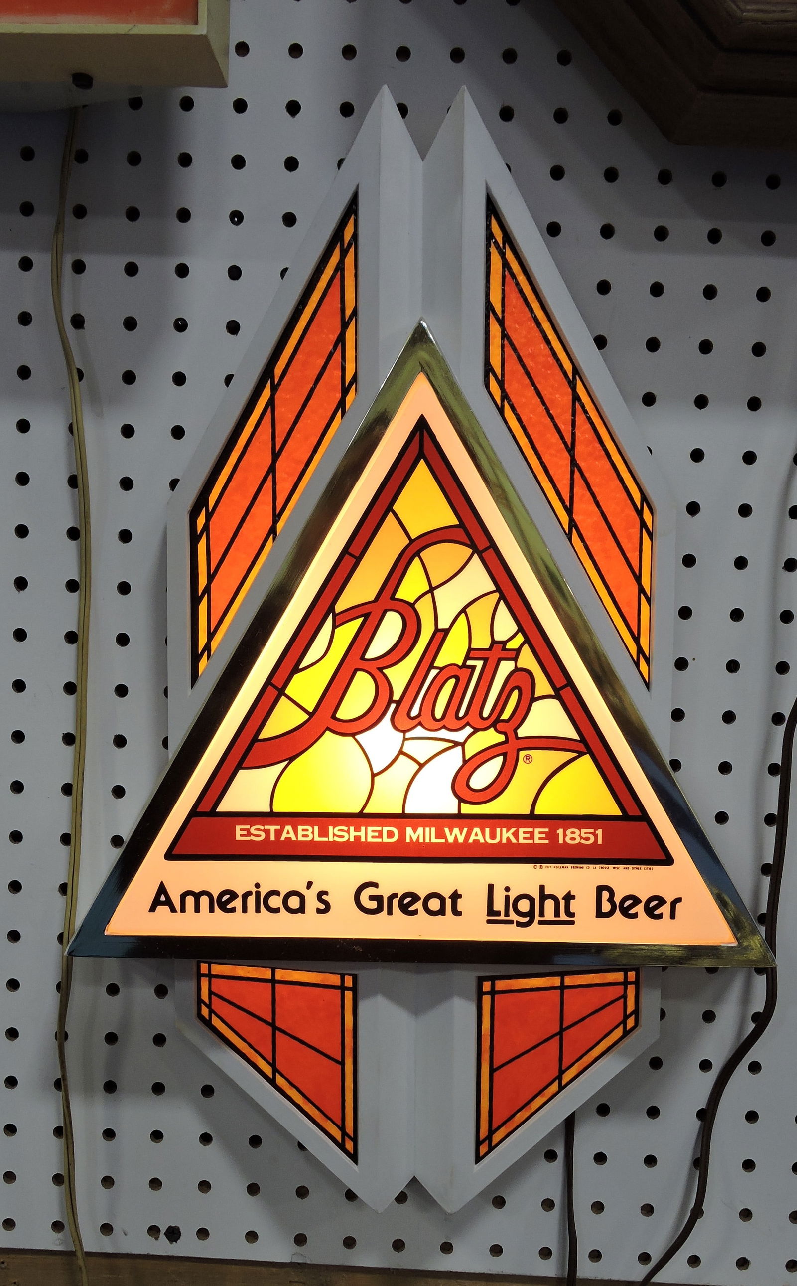 Blatz Beer lighted advertising sign, 19" (1 of 1)
