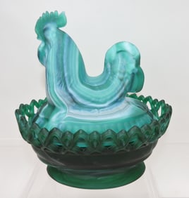 Imperial jade (green) slag rooster