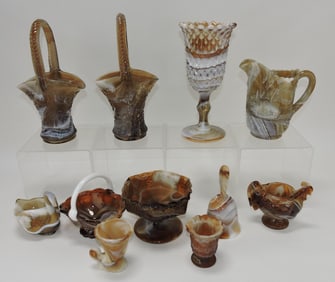 Imperial carmel slag lot of 11 pieces