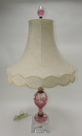 St. Clair pink 3 weight table lamp with